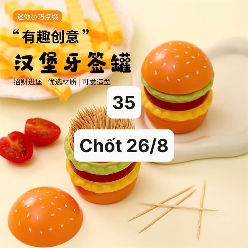26/08 Hộp tăm hình hamburger #N26810