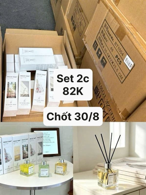 30/08 Set 2 lọ toả hương thơm phòng #BREEZEE TOWN #L30805