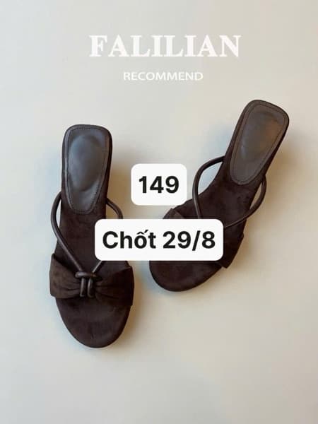 29/08 Dép nơ dây mảnh đế xuồng #N29833 - Đen - 37
