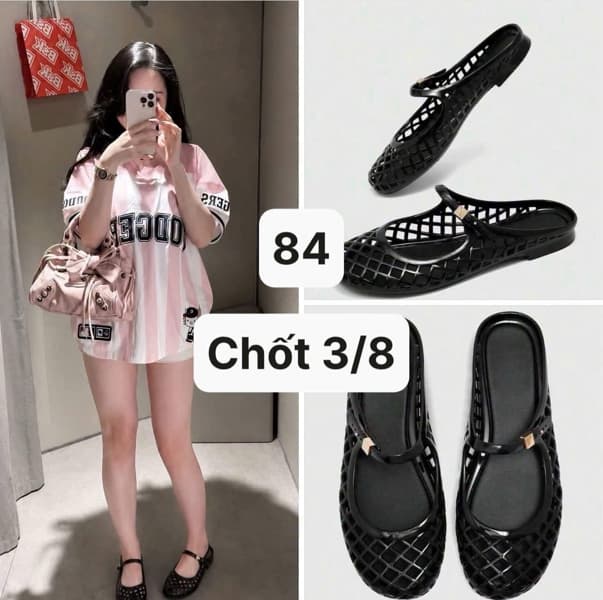 03/08 Giày sục lưới đen #L3803 - 36