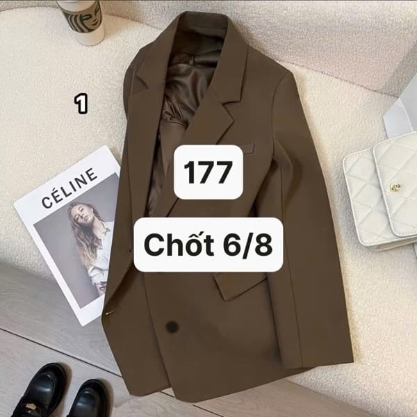 06/08 Áo blazer dài tay thanh lịch #M060840 - M1 nâu - XL