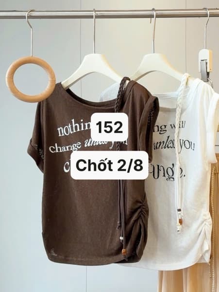 02/08 Áo thun rút eo lệch vai #N02826 - Đen