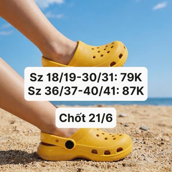21/06 Dép sục Crocs (mẹ-bé) #M210604 - M1 - 36/37