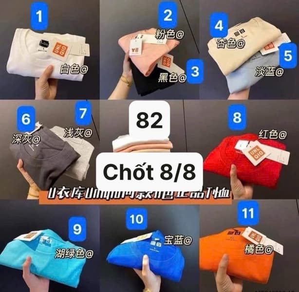 08/08 Áo phông màu trơn cổ tròn UNI #M080859 - m3 đen - M