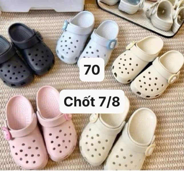 07/08 Dép sục nhựa khoá Crocs #L7804 - Hồng - 36
