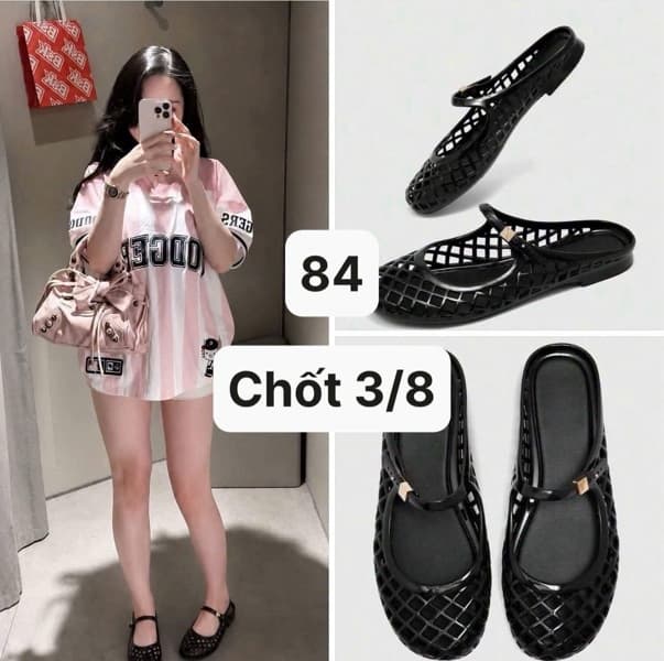 03/08 Giày sục lưới đen #L3803 - 37
