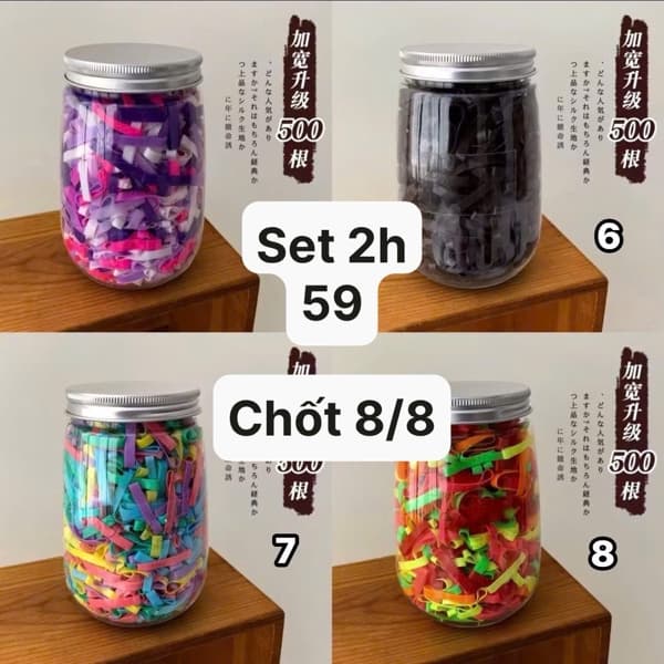 08/08 Set 2 hũ 500c chun buộc tóc (giá 1 hũ) #N08808 - m5