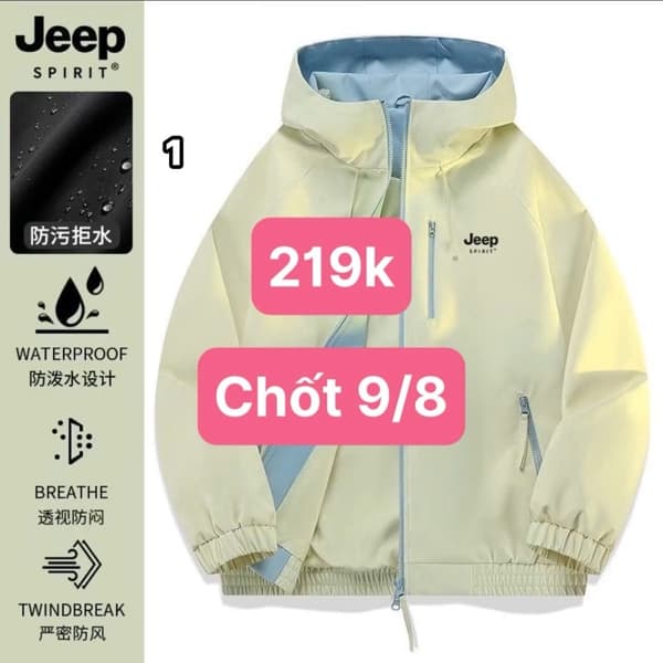 09/08 Áo khoác gió 2 mặt JEEP #N09807 - M1 vàng - L