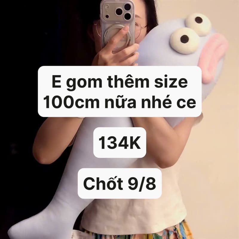 09/08 Gối ôm lụa băng lạnh cá hề dài 100cm #857