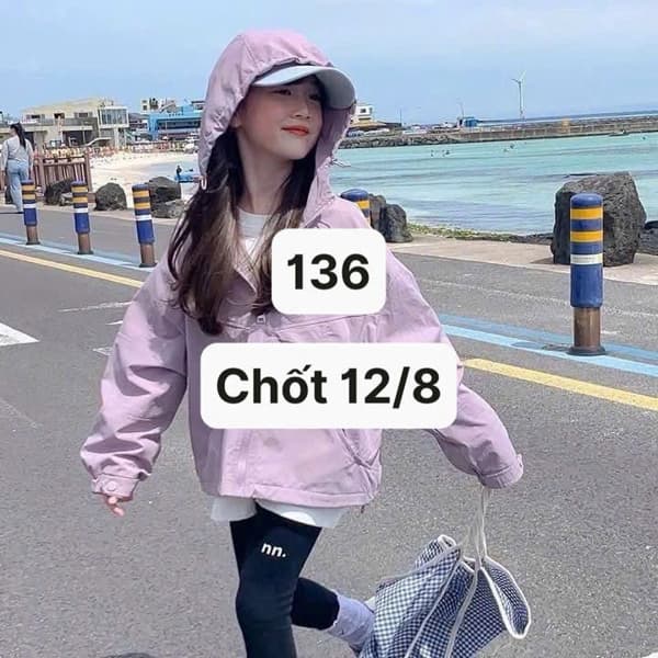 12/08 Áo khoác gió cho bé gái #M120845 - Tím - 140