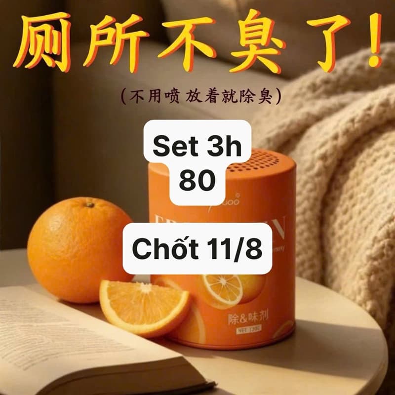 11/08 Set 3c hộp gel khử mùi nhà vệ sinh hương cam #N11823