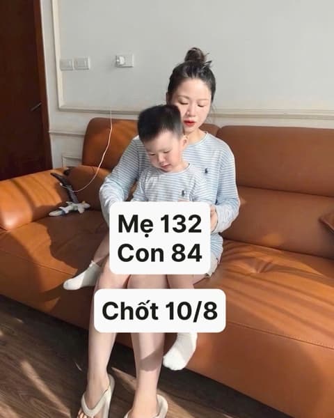 10/08 Set thêu ngựa áo dài tay kẻ ngang tone xanh-quần ngắn trắng #U0285 - L