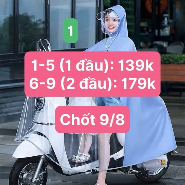 09/08 Áo mưa 1 đầu-2đầu TAKEAWAY nội địa trung #N09827 - Cam - 1 đầu