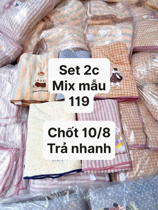 10/08 Set 2c khăn tắm hoạ tiết (mix mẫu) #L10803