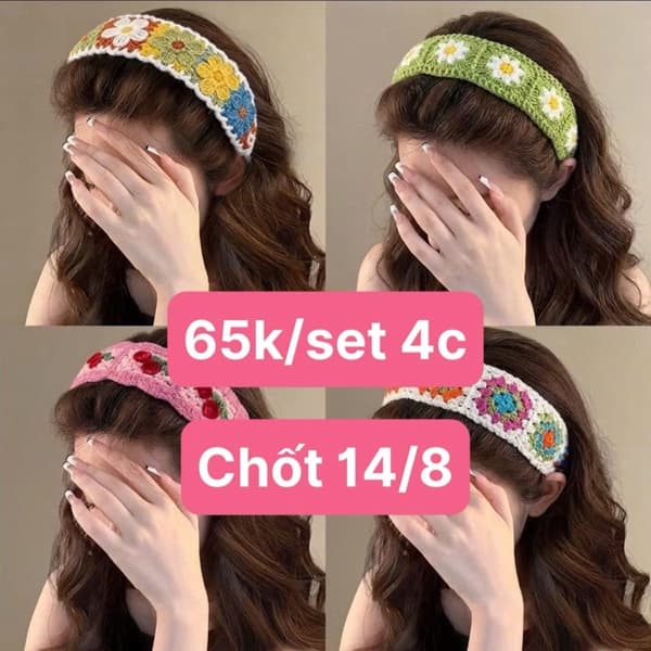 14/08 Set 4c băng đô thiết kế đan len vintage #N14828 - Set 2