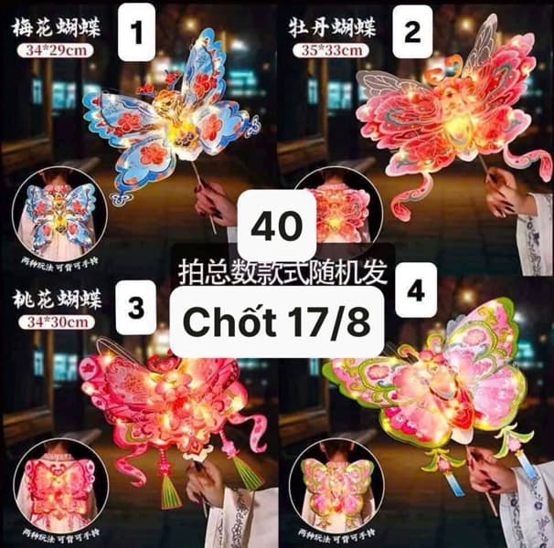 17/08 Đèn lồng trung thu DIY hình cánh bướm #M170813 - m2