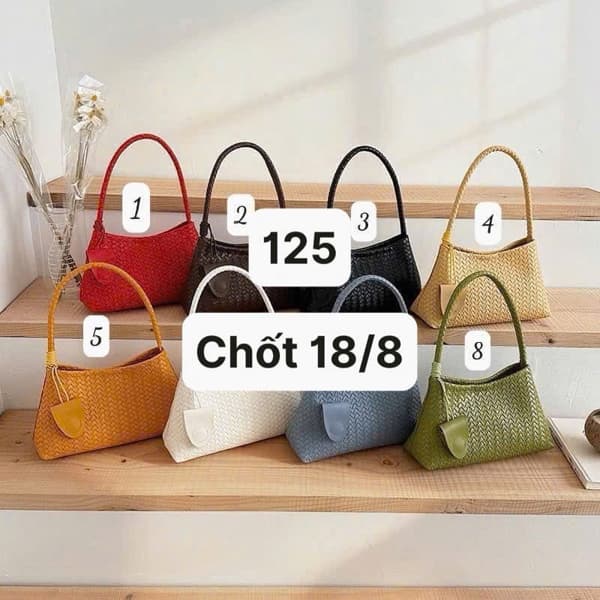 18/08 Túi xách kẹp nách hoạ tiết đan chéo style Hàn #N18802 - m8 lá