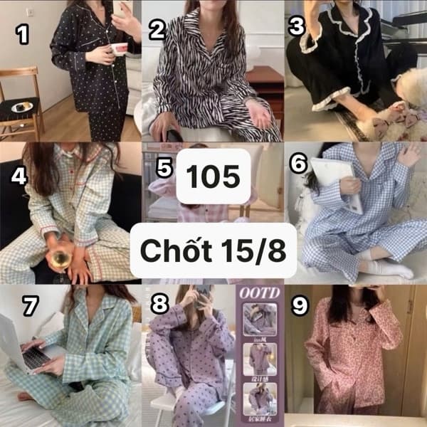 15/08 Bộ pijama thu đông dài #M150822 - M8 - 2XL