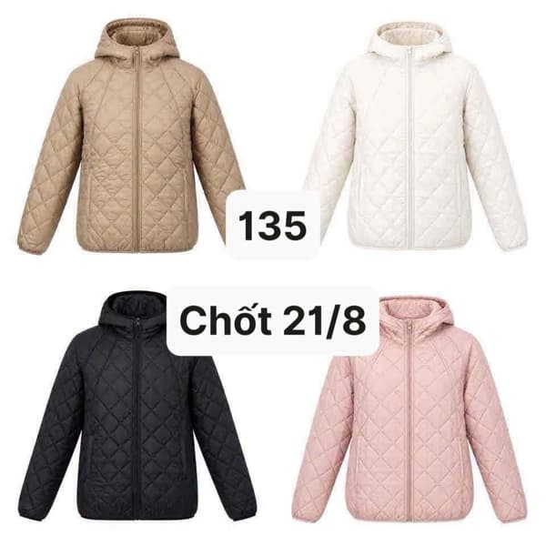 21/08 Áo phao trần bông dài tay #L21802 - Be - 2XL