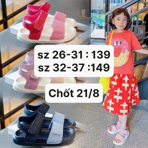 21/08 Sandal quai ngang siêu nhẹ cho bé #N21821 - Tím - 33