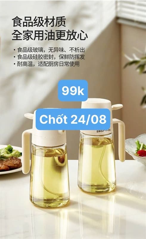 24/08 Chai xịt dầu thuỷ tinh BEAR #N240829