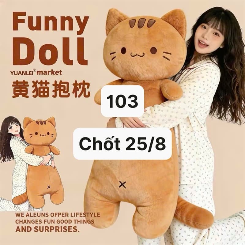 25/08 Mèo bông cute 1m2 #N25835