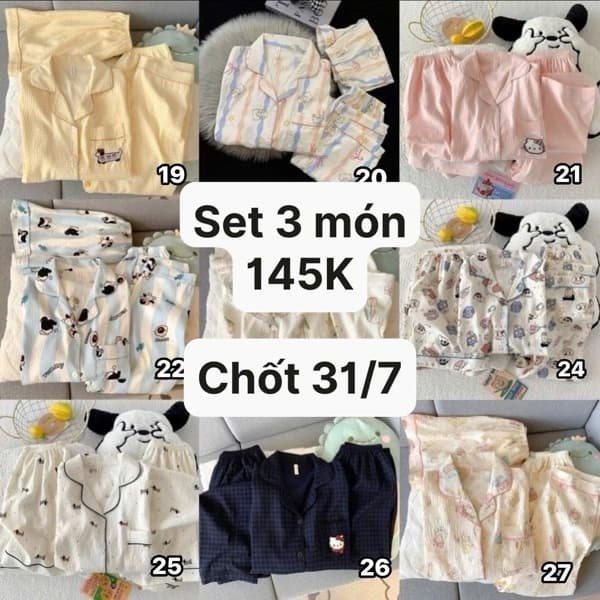31/07 Set pijama 3 món #N31753 - Set 9 - L