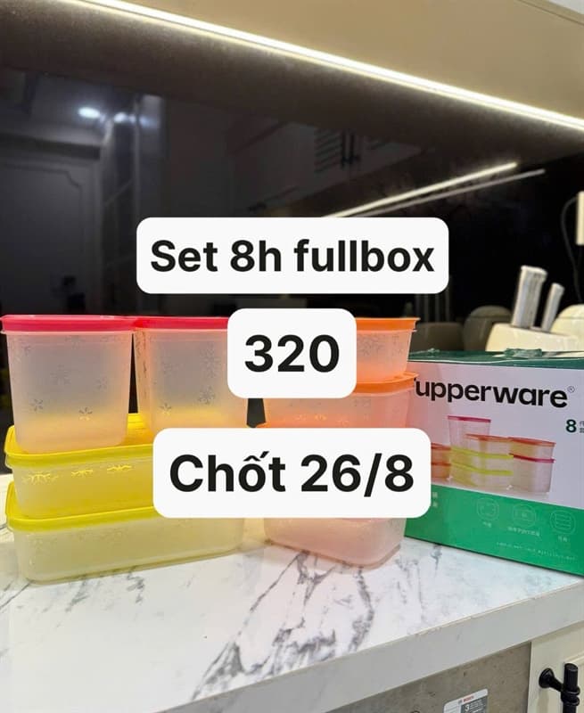 26/08 Set 8 hộp TUPPERWARE #501