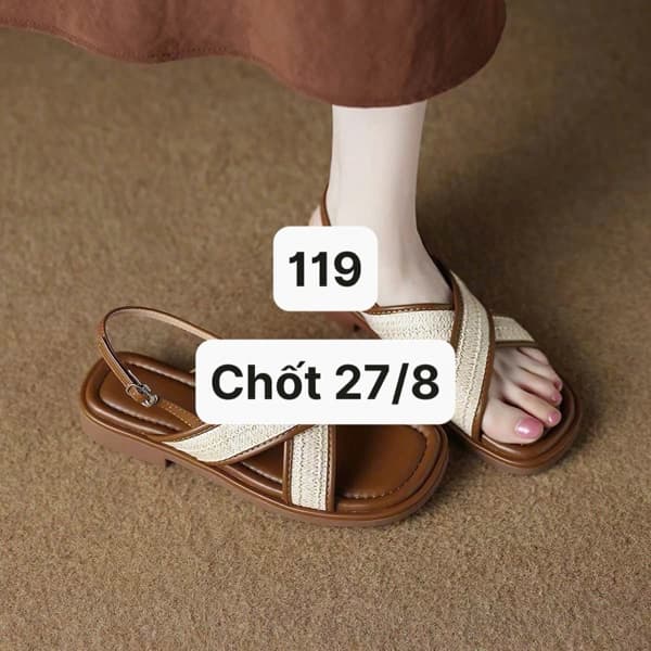 27/08 Sandal nữ quai chéo #M290838 - Trắng - 37