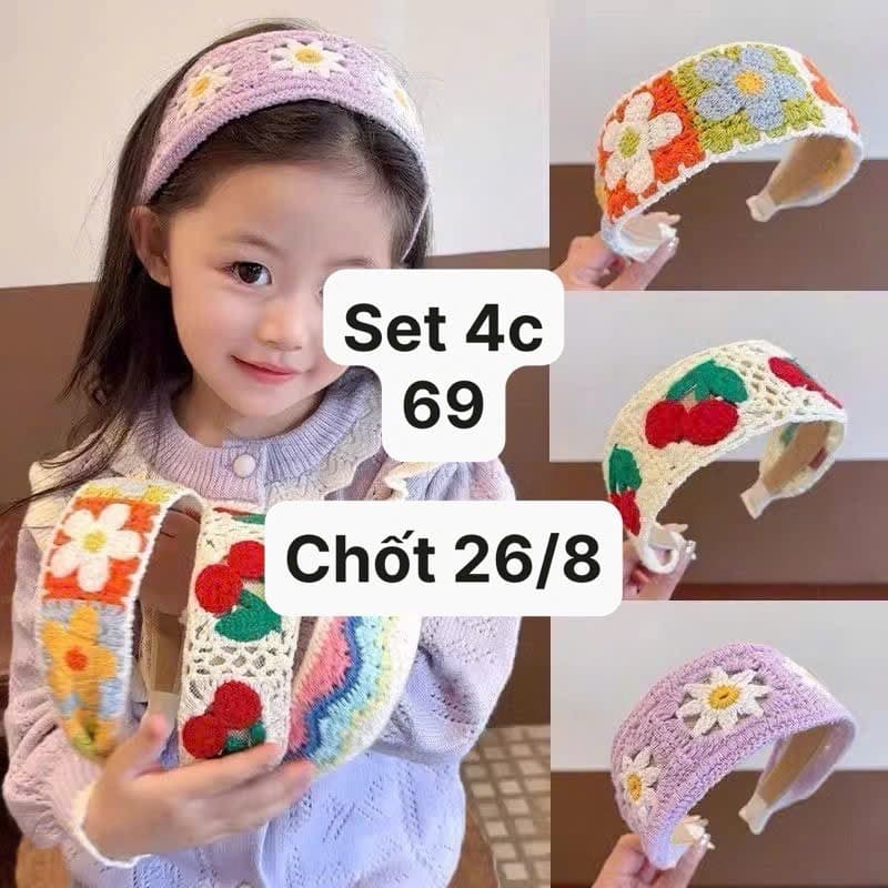 26/08 Set 4c băng đô hoa len cho bé #N26806