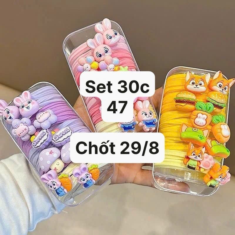 29/08 Set 30 dây buộc tóc cho bé gái #M290848