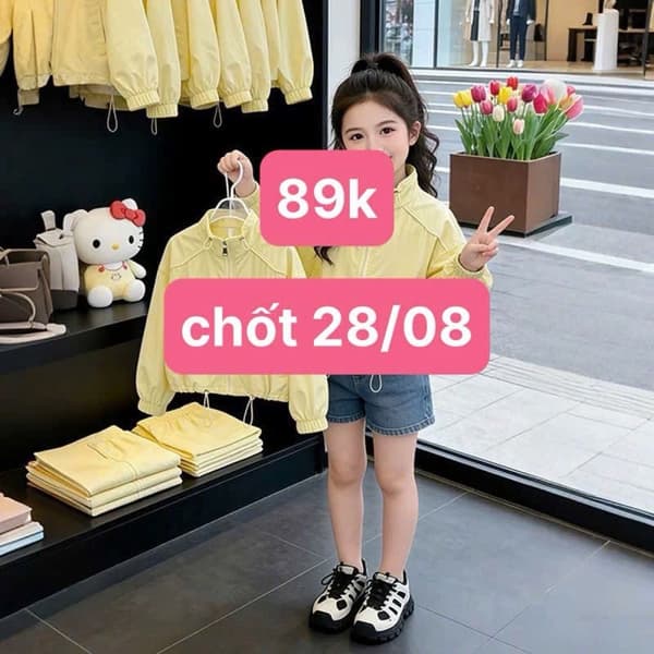 28/08 Áo khoác gió tone vàng chanh cho bé #N28809 - 160
