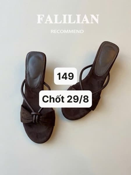 29/08 Dép nơ dây mảnh đế xuồng #N29833 - Nâu - 38