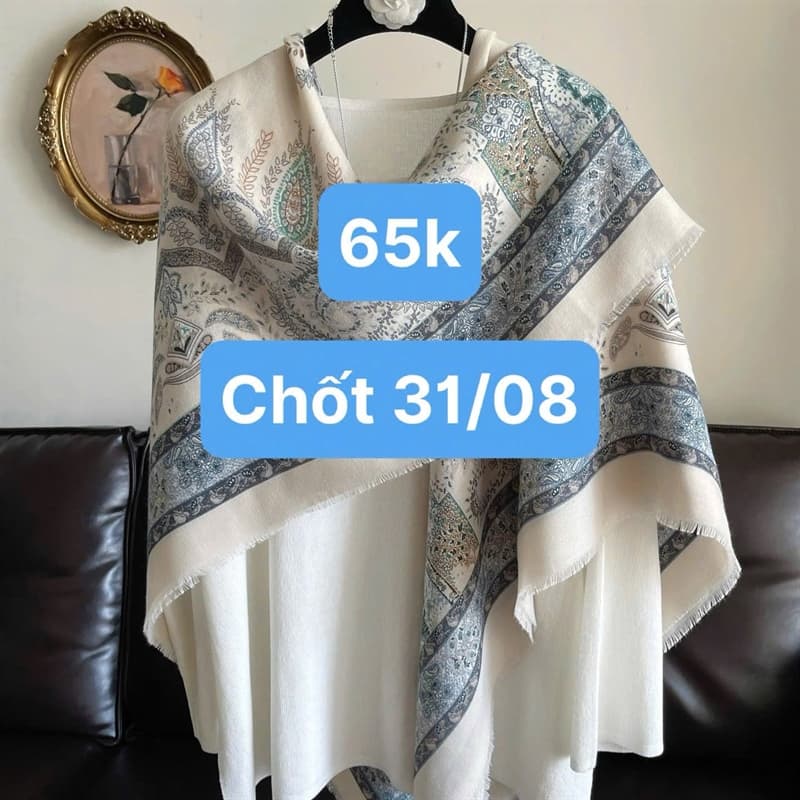 31/08 Khăn choàng hoạ tiết siêu sang #N31839