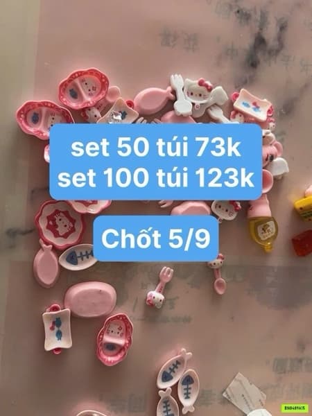 05/09 Set túi mù bộ bát đĩa Kitty mini #N05944 - Set 100 túi