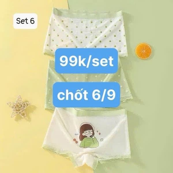 06/09 Set quần chip thông hơi cho bé #N06915 - Set 1 (đùi) gấu dâu - 3XL