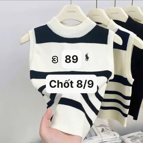 08/09 Áo len tăm sát nách thêu ngựa #M080925 - M4
