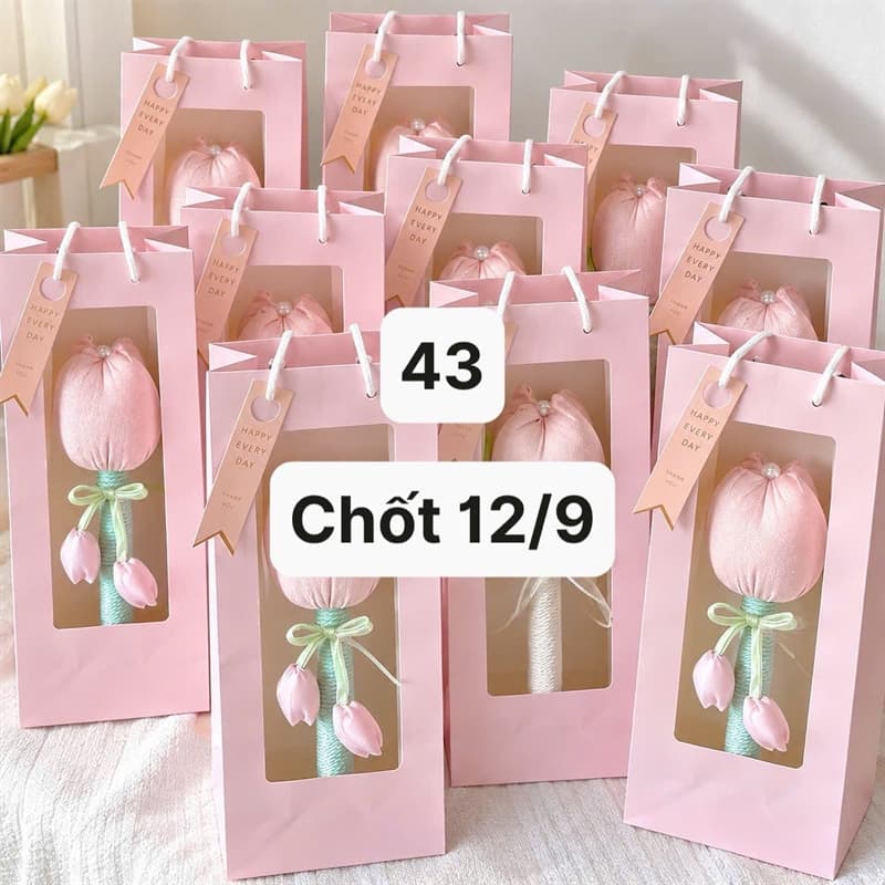 12/09 Túi quà búa massage ngải cứu hình bông hoa #L12901