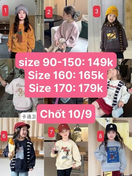 10/09 Áo nỉ hoạ tiết AMBB kids #N100904 - M5 - 110