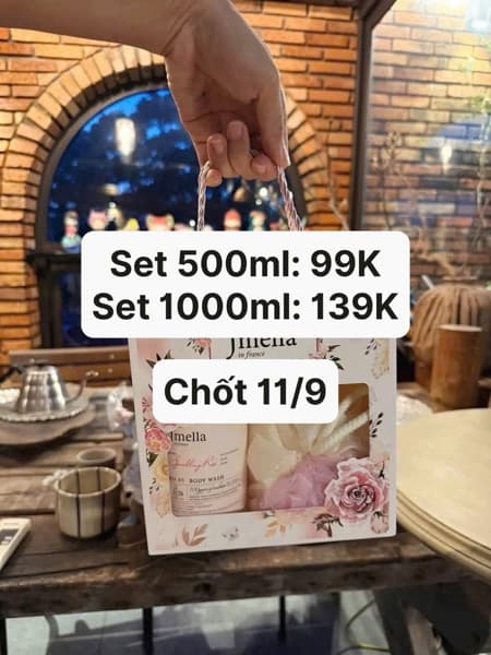 11/09 Set sữa tắm Jmella kèm bông tắm #L11903 - 1000ml