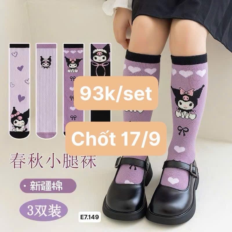 17/09 Tất Kuromi cao cổ cho bé #N17929