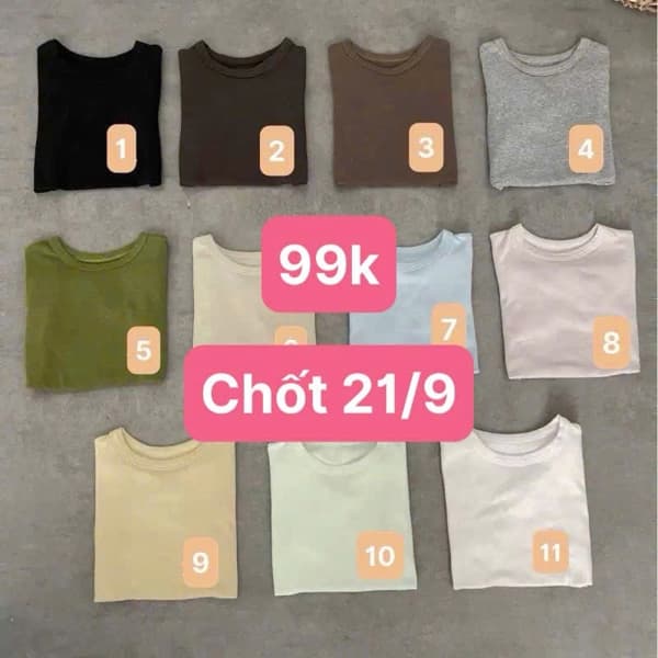 21/09 Áo thun màu trơn EGG #N21926 - M10