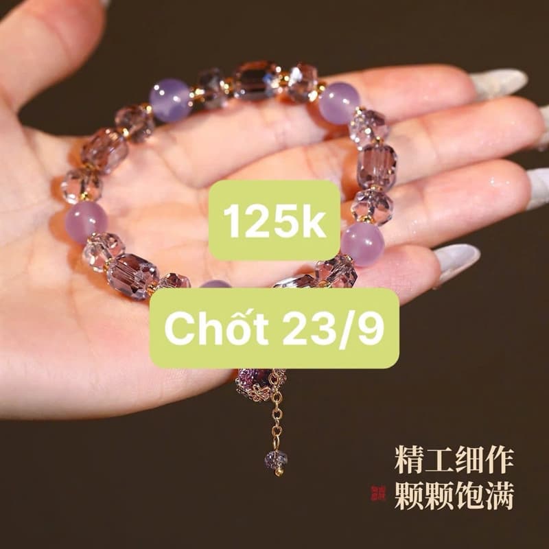 23/09 Vòng tay pha lê tím Golicc #N23923