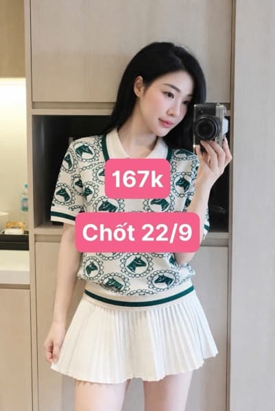 22/09 Áo len polo dệt hoạ tiết siêu sang #N22936 - M